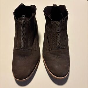Diba Brown Ankle Boots with Zipper